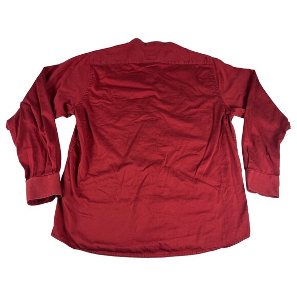 University Of Oxford Custom Fit Button Up Shirt Men's 44 Red Pocket Long Sleeve - Picture 7 of 10